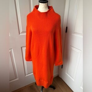 Marc Cain 100% Virgin Wool Orange Midi Dress 4